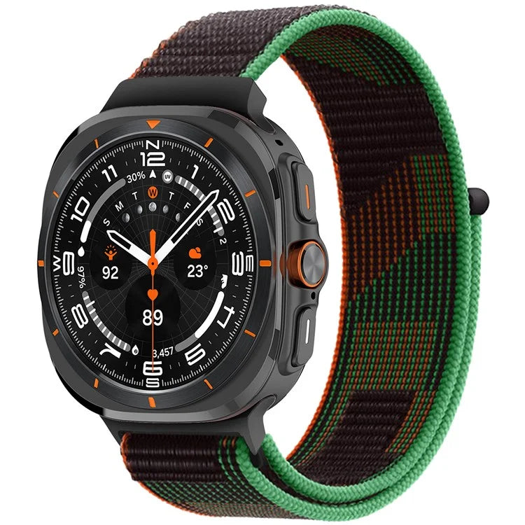 For Galaxy Watch Ultra 47mm Nylon Replacement Watch Band Magic Tape Loop Strap
