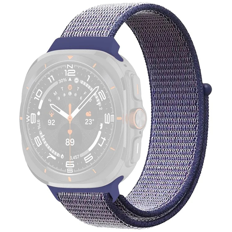 For Galaxy Watch Ultra 47mm Nylon Replacement Watch Band Magic Tape Loop Strap