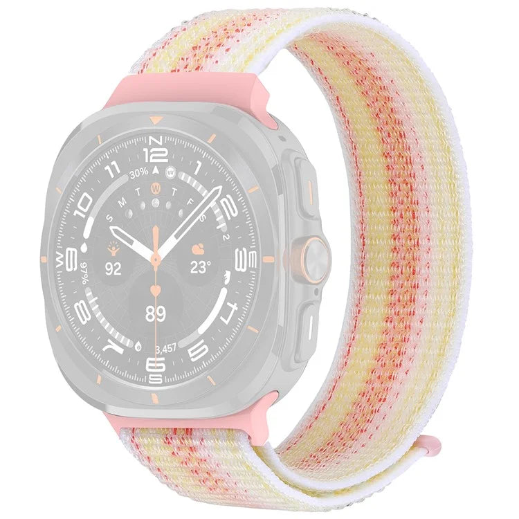 For Galaxy Watch Ultra 47mm Nylon Replacement Watch Band Magic Tape Loop Strap