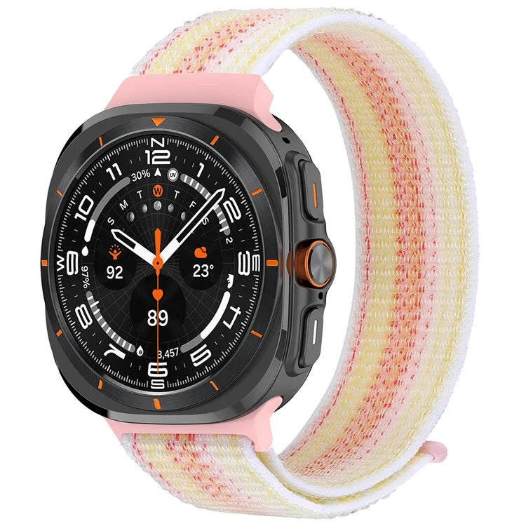 For Galaxy Watch Ultra 47mm Nylon Replacement Watch Band Magic Tape Loop Strap