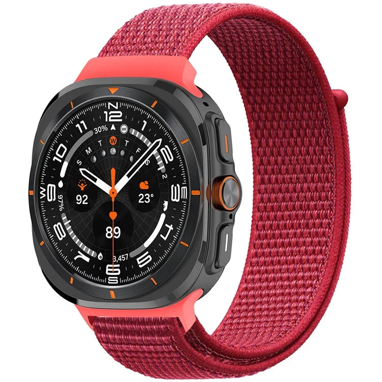 For Galaxy Watch Ultra 47mm Nylon Replacement Watch Band Magic Tape Loop Strap