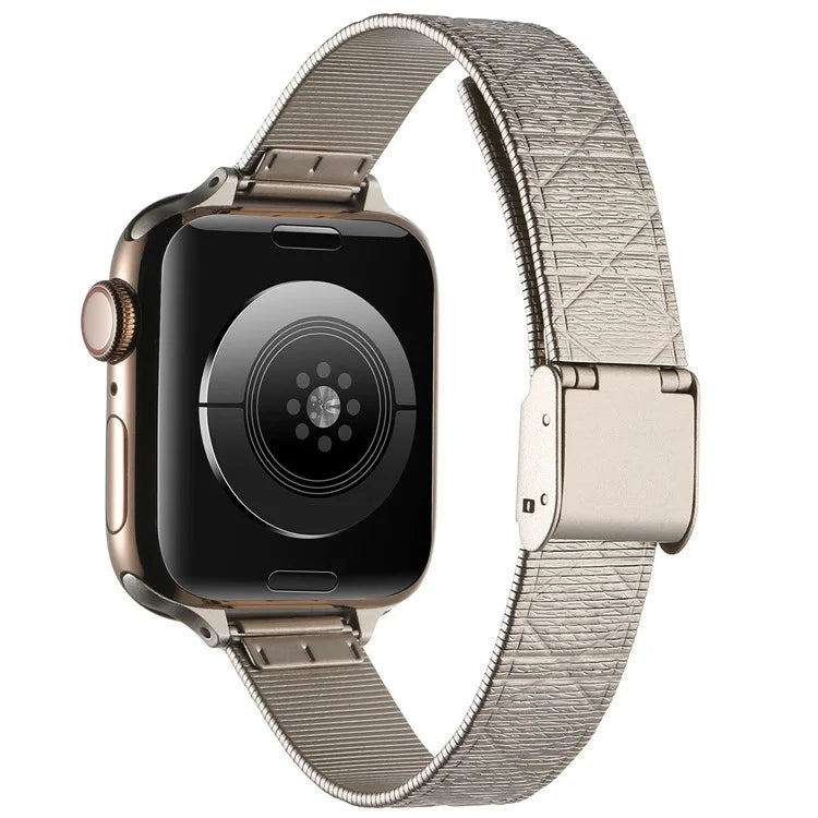 For Apple Watch 10 46mm / Ultra 2 / Ultra 49mm / 9 8 7 45mm / SE (2023) SE (2022) SE 6 5 4 44mm / 3 2 1 42mm Rhombus Grid Stainless Steel Watch Band