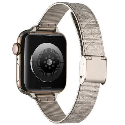 For Apple Watch 10 46mm / Ultra 2 / Ultra 49mm / 9 8 7 45mm / SE (2023) SE (2022) SE 6 5 4 44mm / 3 2 1 42mm Rhombus Grid Stainless Steel Watch Band