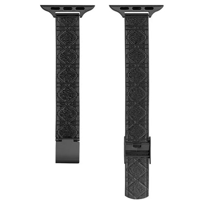 For Apple Watch Series 10 42mm / 9 8 7 41mm / SE (2023) SE (2022) SE 6 5 4 40mm / 3 2 1 38mm Rhombus Pattern Strap Stainless Steel Watch Band
