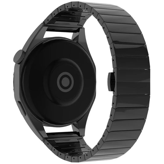 For Huawei Watch GT 4 Pro / GT 3 46mm / Samsung Galaxy Watch3 45mm / Garmin Vivoactive 4 Butterfly Buckle 1-Bead Alloy Watch Band