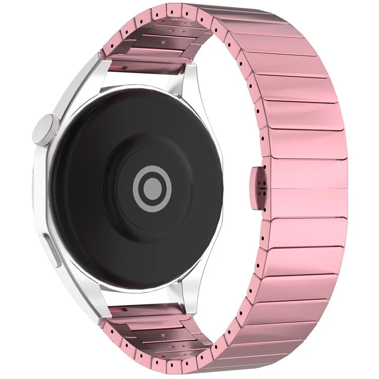 For Huawei Watch GT 4 Pro / GT 3 46mm / Samsung Galaxy Watch3 45mm / Garmin Vivoactive 4 Butterfly Buckle 1-Bead Alloy Watch Band