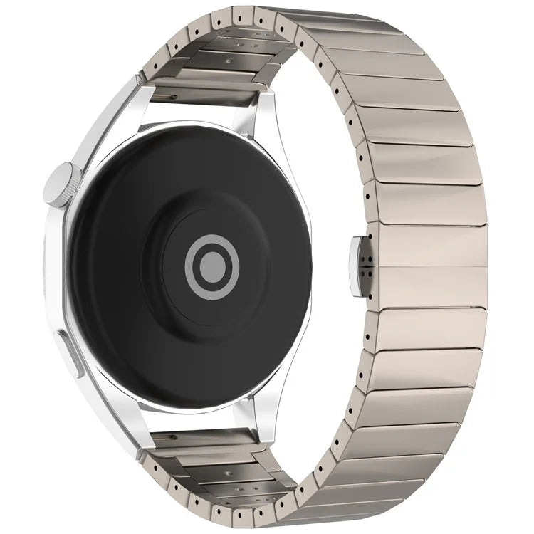 For Huawei Watch GT 4 Pro / GT 3 46mm / Samsung Galaxy Watch3 45mm / Garmin Vivoactive 4 Butterfly Buckle 1-Bead Alloy Watch Band