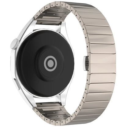 For Huawei Watch GT 4 Pro / GT 3 46mm / Samsung Galaxy Watch3 45mm / Garmin Vivoactive 4 Butterfly Buckle 1-Bead Alloy Watch Band