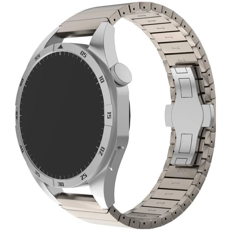 For Huawei Watch GT 4 Pro / GT 3 46mm / Samsung Galaxy Watch3 45mm / Garmin Vivoactive 4 Butterfly Buckle 1-Bead Alloy Watch Band