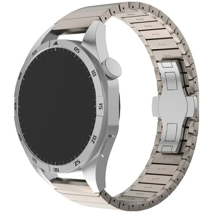 For Huawei Watch GT 4 Pro / GT 3 46mm / Samsung Galaxy Watch3 45mm / Garmin Vivoactive 4 Butterfly Buckle 1-Bead Alloy Watch Band