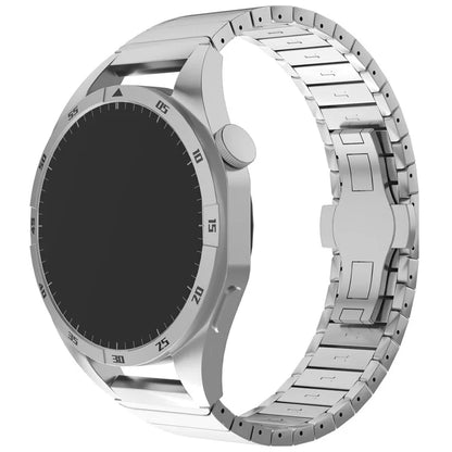 For Huawei Watch GT 4 Pro / GT 3 46mm / Samsung Galaxy Watch3 45mm / Garmin Vivoactive 4 Butterfly Buckle 1-Bead Alloy Watch Band