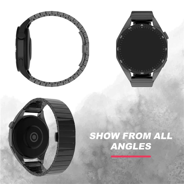 For Huawei Watch GT 4 Pro / GT 3 46mm / Samsung Galaxy Watch3 45mm / Garmin Vivoactive 4 Butterfly Buckle 1-Bead Alloy Watch Band