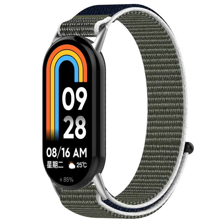 For Xiaomi Mi Band 9 NFC / 9 / Smart Band 8 NFC / 8 Nylon Wrist Strap Bracelet Band with Magic Tape