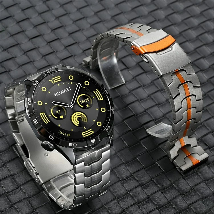 For Huawei Watch GT 4 46mm / Watch 4 / 4 Pro / GT / Samsung Galaxy Watch3 45mm Titanium Alloy Strap 22mm Safety Buckle Watch Band
