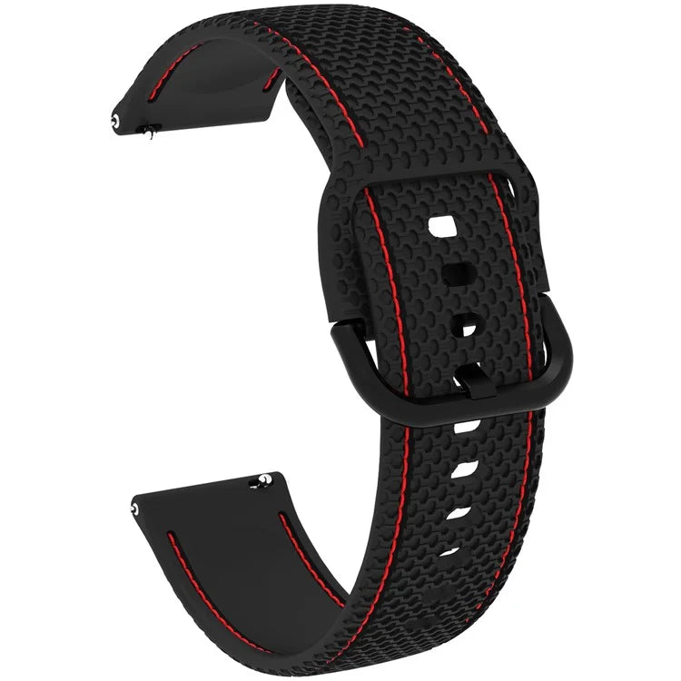 For Samsung Galaxy Watch3 45mm / Garmin Forerunner 265 / Venu 3 Stitching Line Silicone Watch Band 22mm Wrist Strap