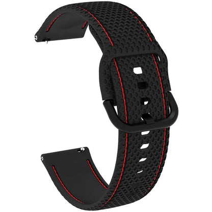 For Samsung Galaxy Watch3 45mm / Garmin Forerunner 265 / Venu 3 Stitching Line Silicone Watch Band 22mm Wrist Strap