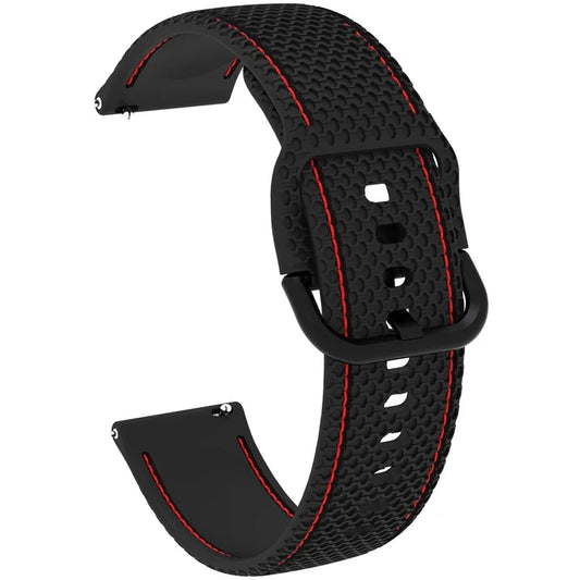 For Samsung Galaxy Watch3 45mm / Garmin Forerunner 265 / Venu 3 Stitching Line Silicone Watch Band 22mm Wrist Strap