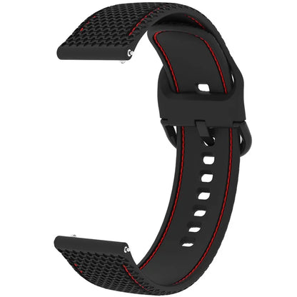 For Samsung Galaxy Watch3 45mm / Garmin Forerunner 265 / Venu 3 Stitching Line Silicone Watch Band 22mm Wrist Strap