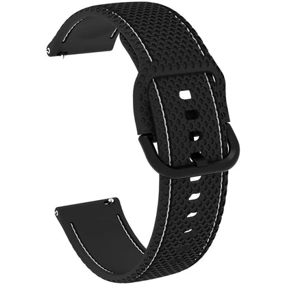 For Samsung Galaxy Watch3 45mm / Garmin Forerunner 265 / Venu 3 Stitching Line Silicone Watch Band 22mm Wrist Strap