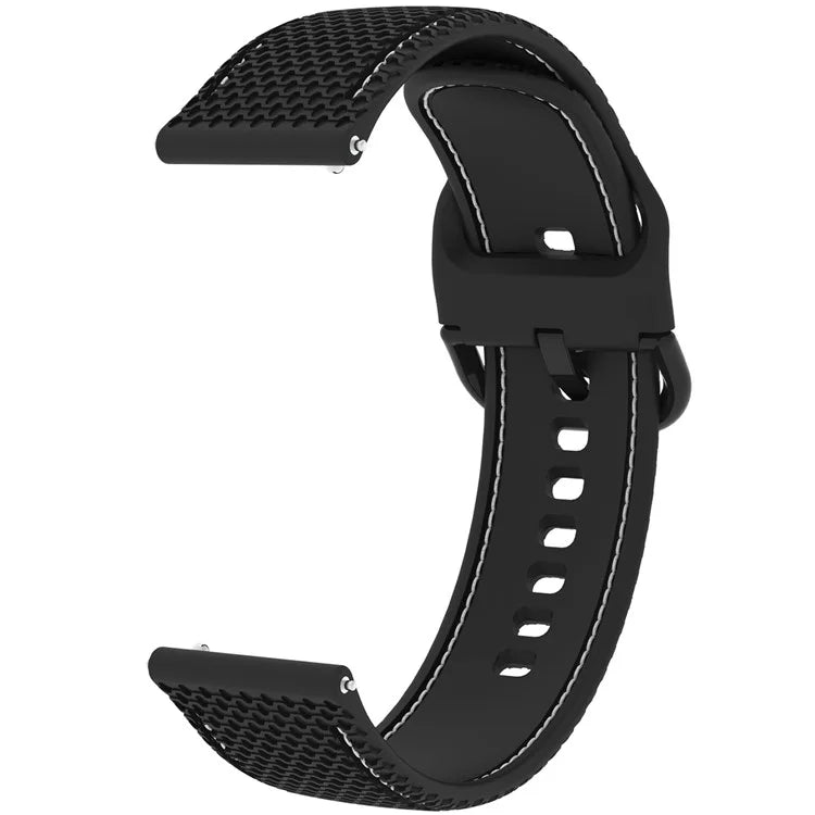 For Samsung Galaxy Watch3 45mm / Garmin Forerunner 265 / Venu 3 Stitching Line Silicone Watch Band 22mm Wrist Strap