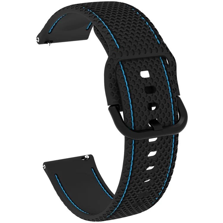 For Samsung Galaxy Watch3 45mm / Garmin Forerunner 265 / Venu 3 Stitching Line Silicone Watch Band 22mm Wrist Strap