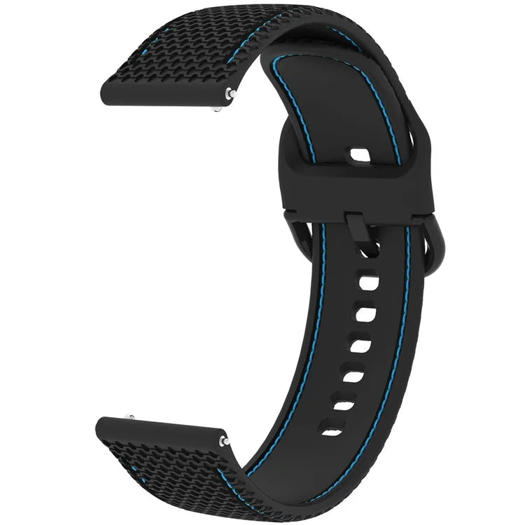 For Samsung Galaxy Watch3 45mm / Garmin Forerunner 265 / Venu 3 Stitching Line Silicone Watch Band 22mm Wrist Strap