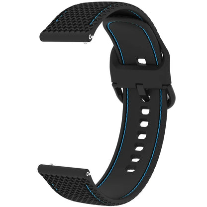 For Samsung Galaxy Watch3 45mm / Garmin Forerunner 265 / Venu 3 Stitching Line Silicone Watch Band 22mm Wrist Strap
