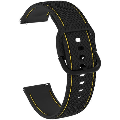 For Samsung Galaxy Watch3 45mm / Garmin Forerunner 265 / Venu 3 Stitching Line Silicone Watch Band 22mm Wrist Strap