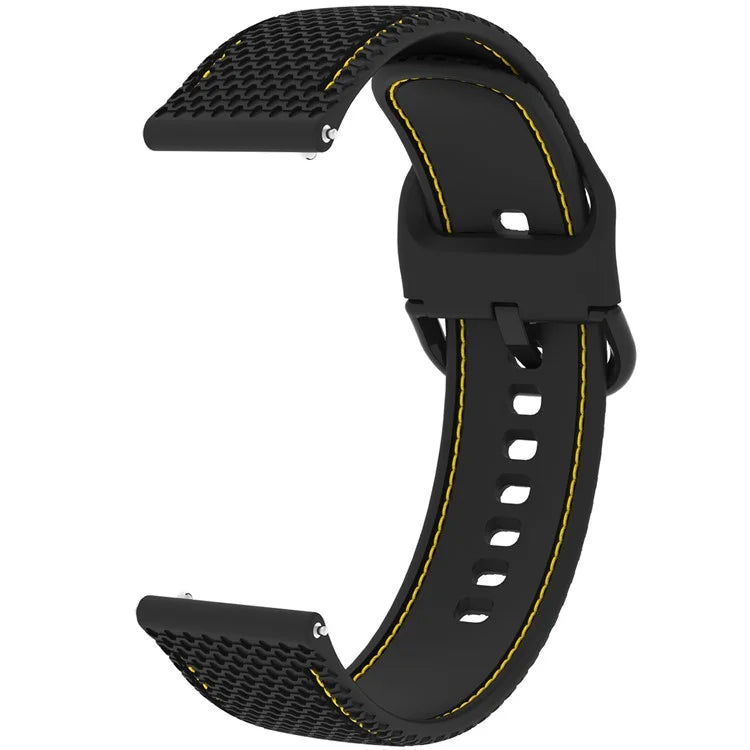 For Samsung Galaxy Watch3 45mm / Garmin Forerunner 265 / Venu 3 Stitching Line Silicone Watch Band 22mm Wrist Strap