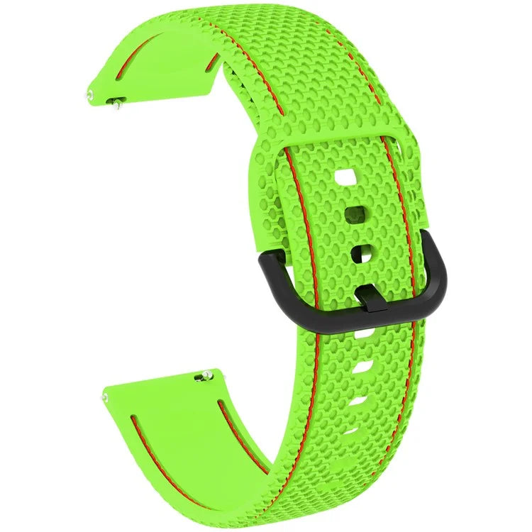 For Samsung Galaxy Watch3 45mm / Garmin Forerunner 265 / Venu 3 Stitching Line Silicone Watch Band 22mm Wrist Strap