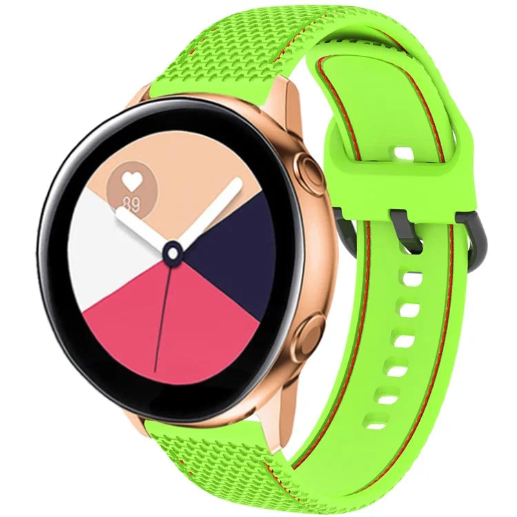 For Samsung Galaxy Watch3 45mm / Garmin Forerunner 265 / Venu 3 Stitching Line Silicone Watch Band 22mm Wrist Strap