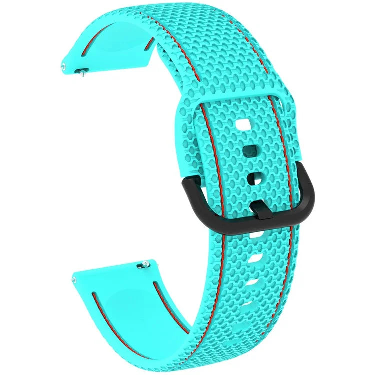 For Samsung Galaxy Watch3 45mm / Garmin Forerunner 265 / Venu 3 Stitching Line Silicone Watch Band 22mm Wrist Strap