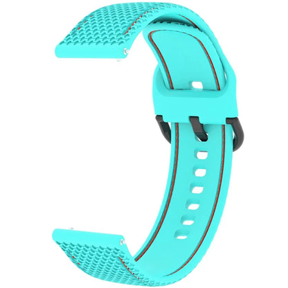 For Samsung Galaxy Watch3 45mm / Garmin Forerunner 265 / Venu 3 Stitching Line Silicone Watch Band 22mm Wrist Strap