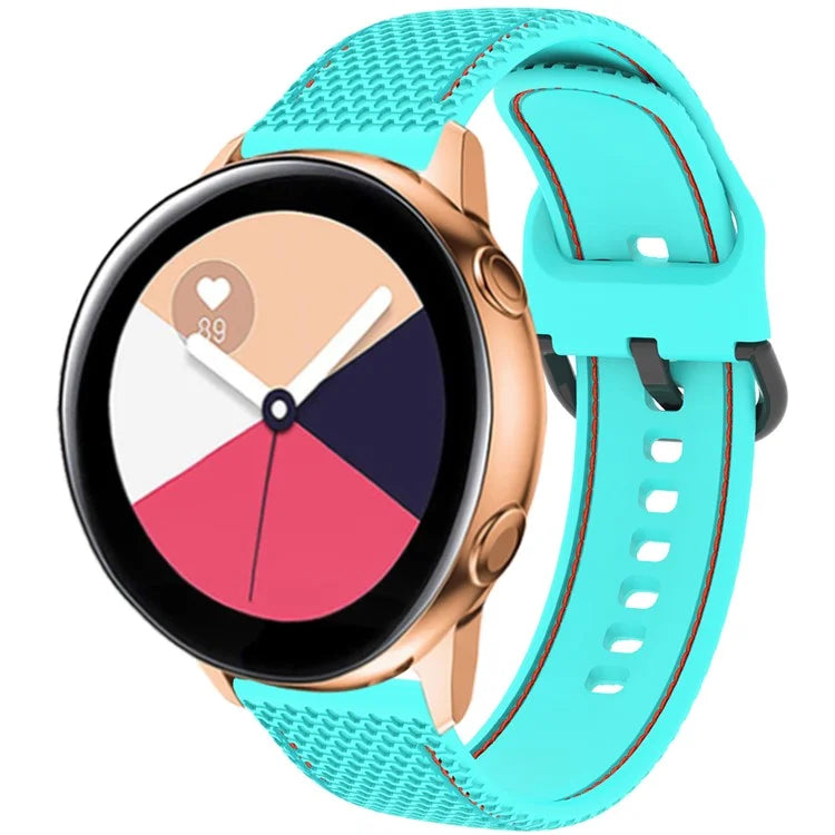 For Samsung Galaxy Watch3 45mm / Garmin Forerunner 265 / Venu 3 Stitching Line Silicone Watch Band 22mm Wrist Strap