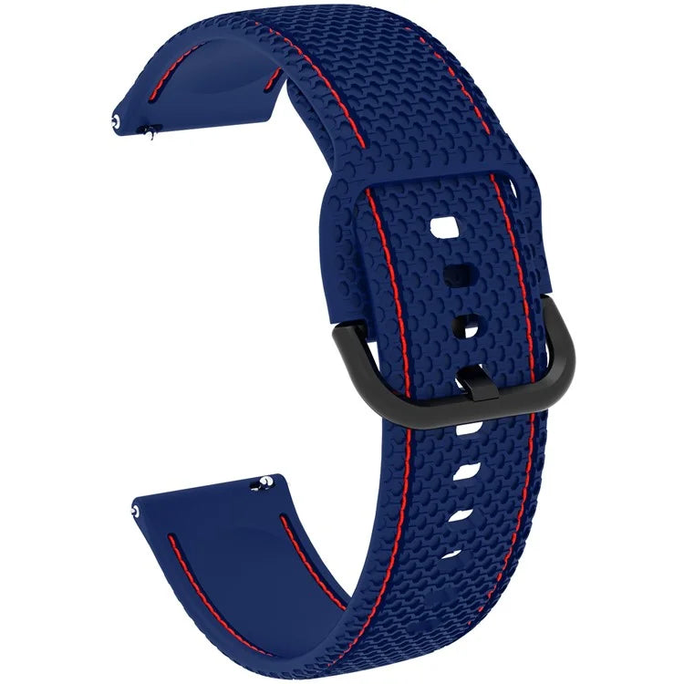 For Samsung Galaxy Watch3 45mm / Garmin Forerunner 265 / Venu 3 Stitching Line Silicone Watch Band 22mm Wrist Strap