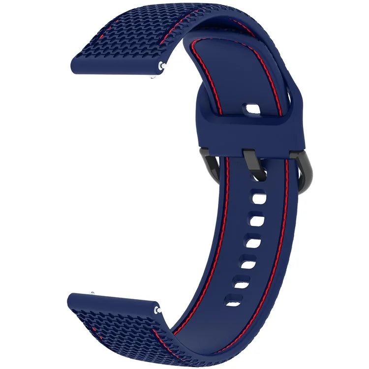 For Samsung Galaxy Watch3 45mm / Garmin Forerunner 265 / Venu 3 Stitching Line Silicone Watch Band 22mm Wrist Strap