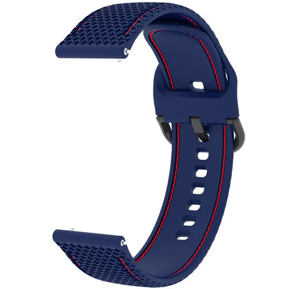 For Samsung Galaxy Watch3 45mm / Garmin Forerunner 265 / Venu 3 Stitching Line Silicone Watch Band 22mm Wrist Strap