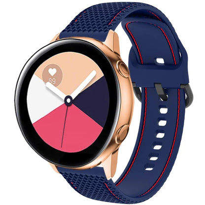 For Samsung Galaxy Watch3 45mm / Garmin Forerunner 265 / Venu 3 Stitching Line Silicone Watch Band 22mm Wrist Strap