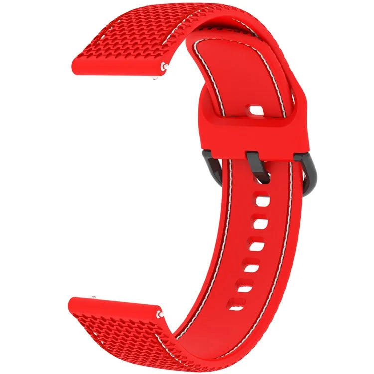 For Samsung Galaxy Watch3 45mm / Garmin Forerunner 265 / Venu 3 Stitching Line Silicone Watch Band 22mm Wrist Strap