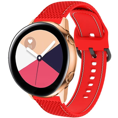 For Samsung Galaxy Watch3 45mm / Garmin Forerunner 265 / Venu 3 Stitching Line Silicone Watch Band 22mm Wrist Strap