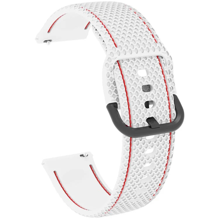 For Samsung Galaxy Watch3 45mm / Garmin Forerunner 265 / Venu 3 Stitching Line Silicone Watch Band 22mm Wrist Strap