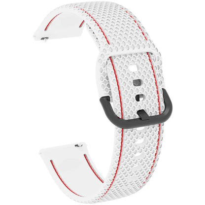 For Samsung Galaxy Watch3 45mm / Garmin Forerunner 265 / Venu 3 Stitching Line Silicone Watch Band 22mm Wrist Strap