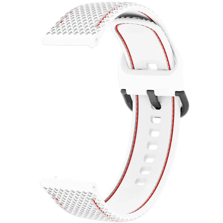 For Samsung Galaxy Watch3 45mm / Garmin Forerunner 265 / Venu 3 Stitching Line Silicone Watch Band 22mm Wrist Strap