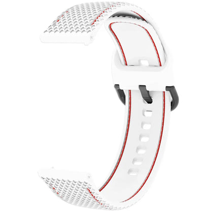 For Samsung Galaxy Watch3 45mm / Garmin Forerunner 265 / Venu 3 Stitching Line Silicone Watch Band 22mm Wrist Strap