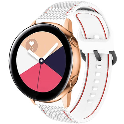 For Samsung Galaxy Watch3 45mm / Garmin Forerunner 265 / Venu 3 Stitching Line Silicone Watch Band 22mm Wrist Strap