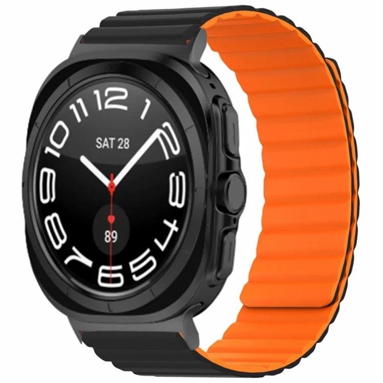 For Samsung Galaxy Watch Ultra 47mm Magnetic Silicone Watch Strap Replacement