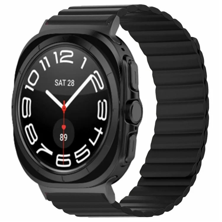 For Samsung Galaxy Watch Ultra 47mm Magnetic Silicone Watch Strap Replacement