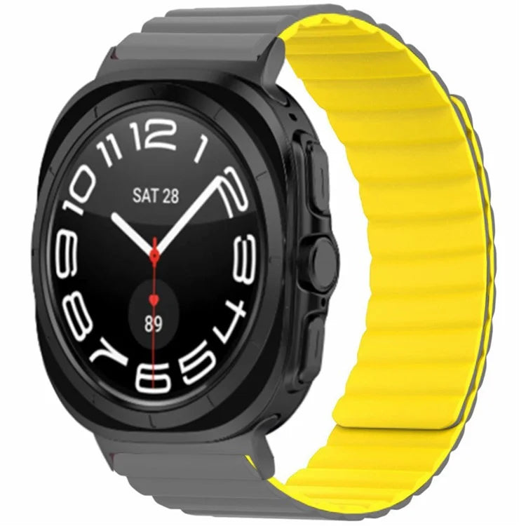 For Samsung Galaxy Watch Ultra 47mm Magnetic Silicone Watch Strap Replacement