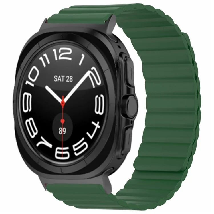 For Samsung Galaxy Watch Ultra 47mm Magnetic Silicone Watch Strap Replacement