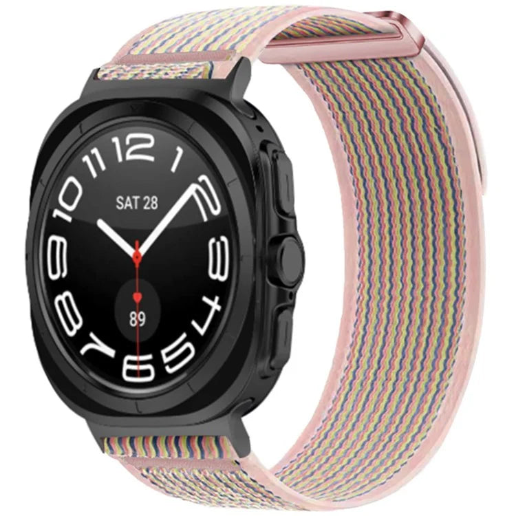 For Samsung Galaxy Watch Ultra 47mm Nylon Watch Band Adjustable Loop Fastener Strap